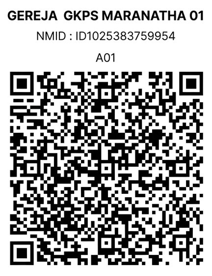 Scan QRIS Rekening Gereja GKPS Maranatha Medan